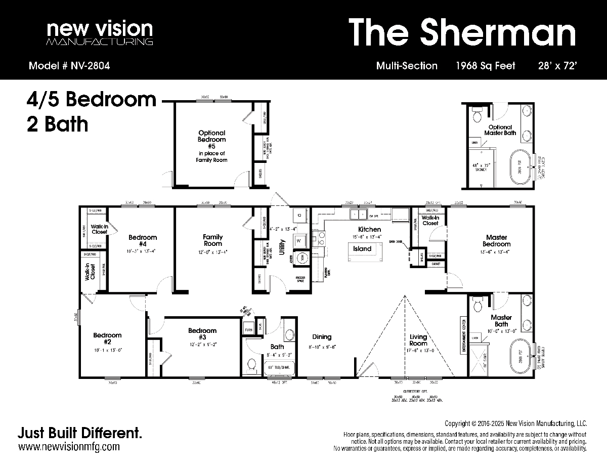 The Sherman 4 Bedroom Home The Sherman home floorplan from New Vision