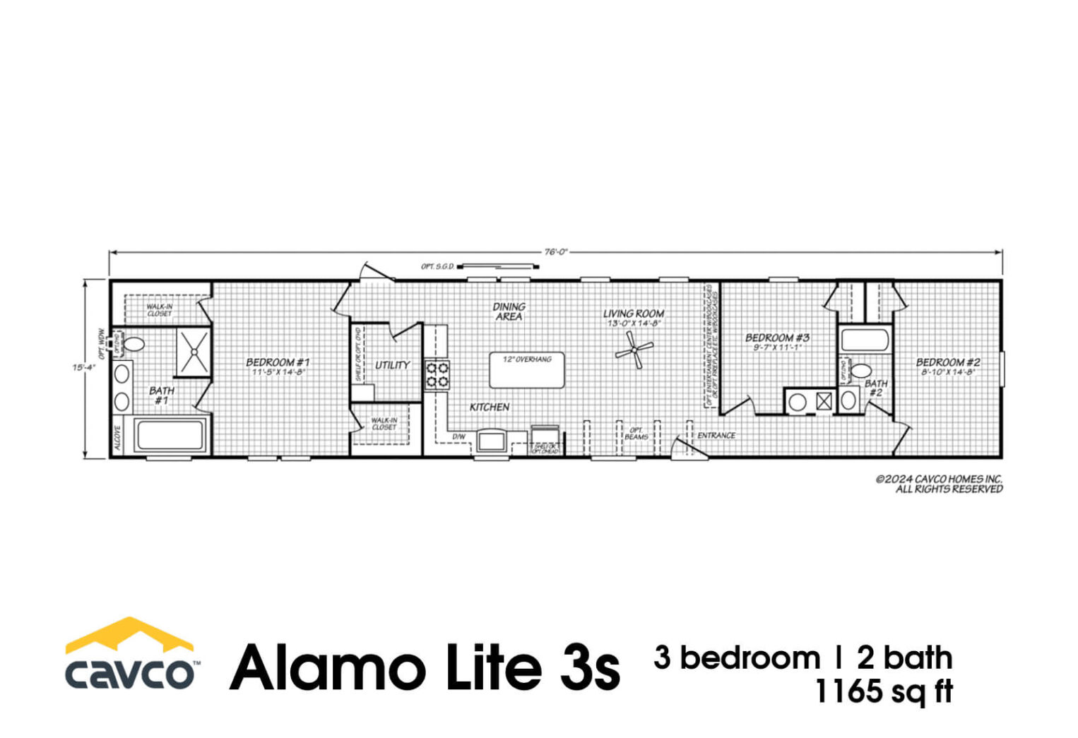 Cavco Alamo Lite 16763S Floorplan